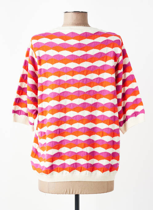 Pull col rond manches 3/4 orange GARCIA femme