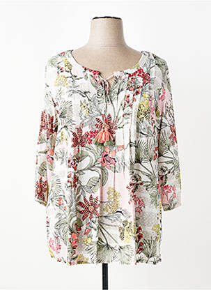 Blouse imprimé fantaisie manches longues blanc ORIENTIQUE NATURALLY femme