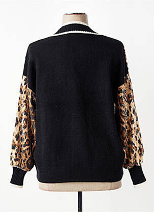 Gilet manches longues fermeture boutonnée sur le devant noir CTN COLLECTION femme