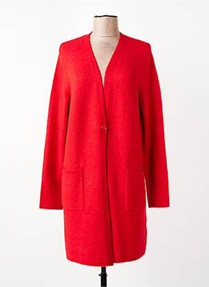 Gilet manches longues fermeture boutonnée sur le devant rouge SUZA femme