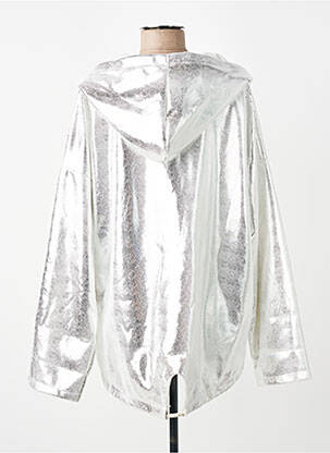 Veste casual fermeture zippée sur le devant argent MINA ROSA femme