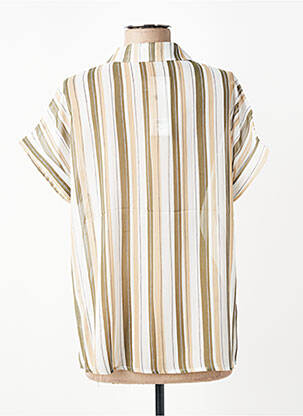 Chemisier imprimé fantaisie manches courtes beige SUZA femme