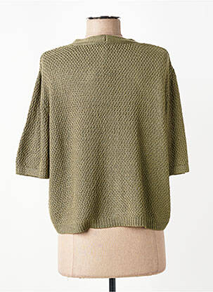 Gilet manches courtes coupe droite vert MORE & MORE femme