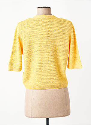 Gilet manches courtes coupe droite jaune MORE & MORE femme