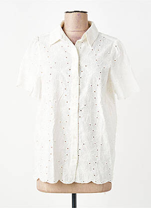 Chemisier coupe droite manches courtes blanc GARCIA femme