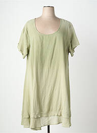 Robe mi-longue manches courtes manches courtes vert ORIENTIQUE NATURALLY femme