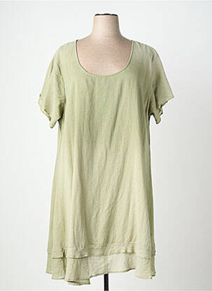 Robe mi-longue manches courtes manches courtes vert ORIENTIQUE NATURALLY femme