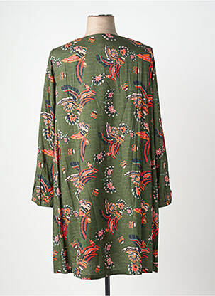 Robe mi-longue imprimé fantaisie manches longues vert LA FIANCÉE femme