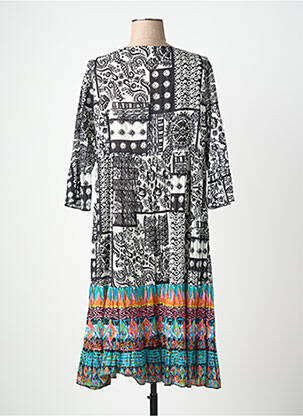 Robe mi-longue manches 3/4 manches 3/4 noir ORIENTIQUE NATURALLY femme