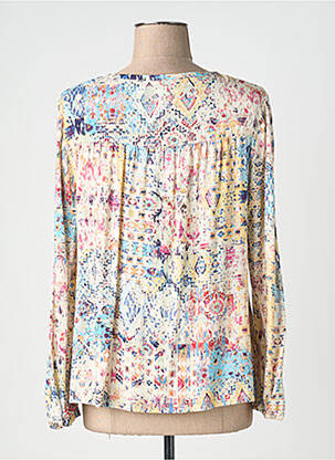 Blouse imprimé fantaisie manches longues beige JULIE GUERLANDE femme