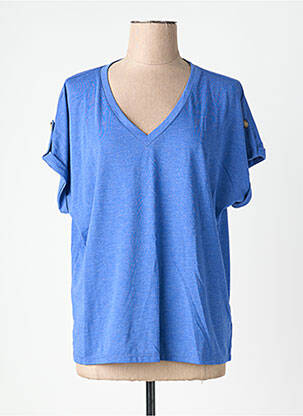 Top manches courtes manches courtes bleu GARCIA femme