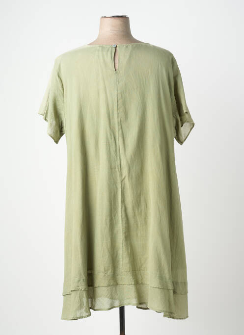 Robe mi-longue manches courtes manches courtes vert ORIENTIQUE NATURALLY femme