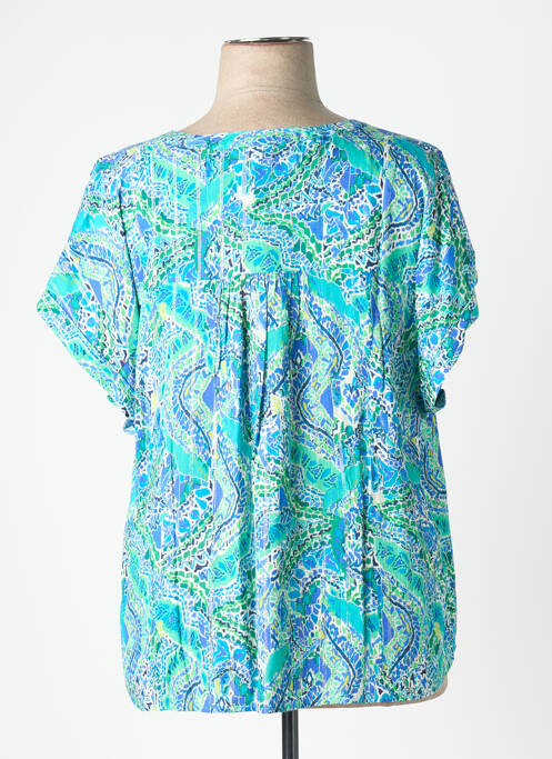 Blouse imprimé fantaisie manches 3/4 bleu JULIE GUERLANDE femme
