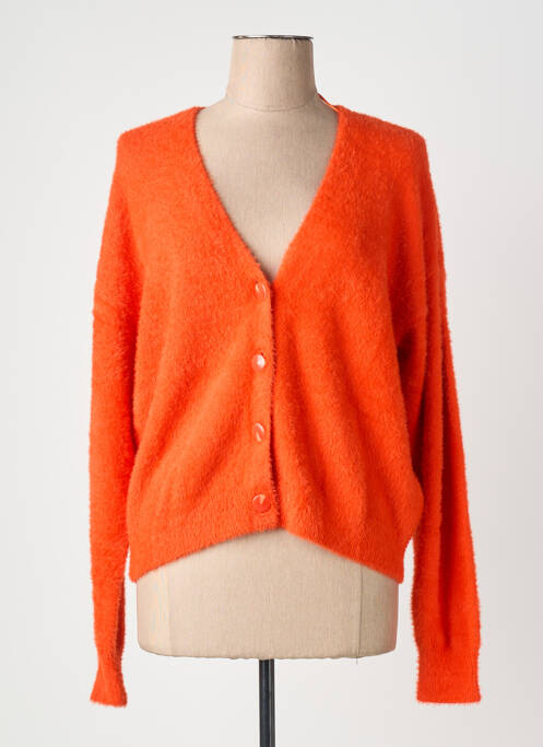 Gilet manches longues fermeture boutonnée sur le devant orange GARCIA femme