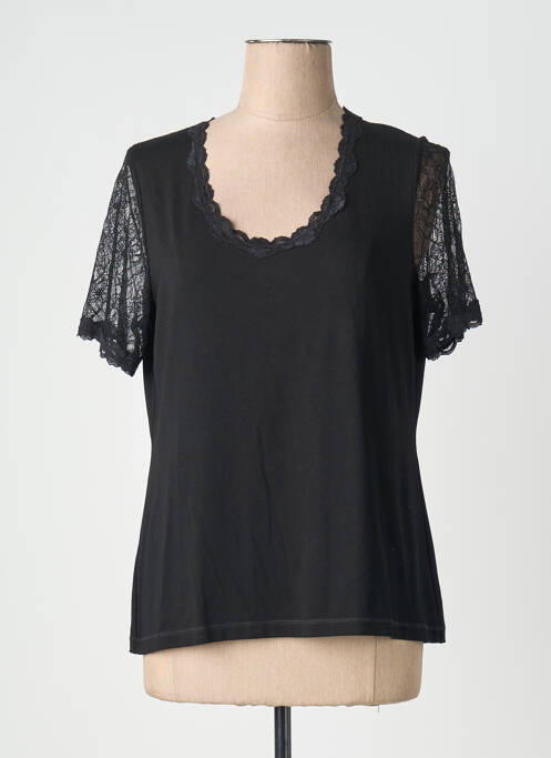 T-shirt coupe cintrée manches courtes noir PAUSE CAFE femme