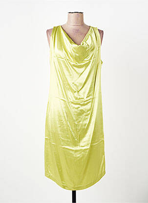 Robe mi-longue coupe fluide sans manche vert PAOLA TIENFORTI femme