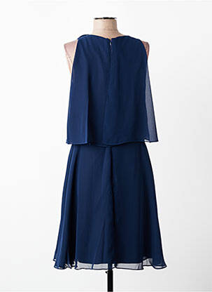Robe mi-longue coupe fluide sans manche bleu FASHION NEW YORK femme