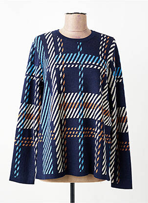 Pull coupe droite manches longues bleu BRANDTEX femme