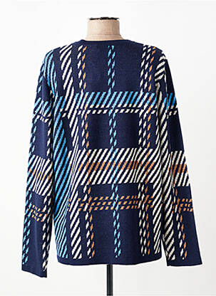 Pull coupe droite manches longues bleu BRANDTEX femme