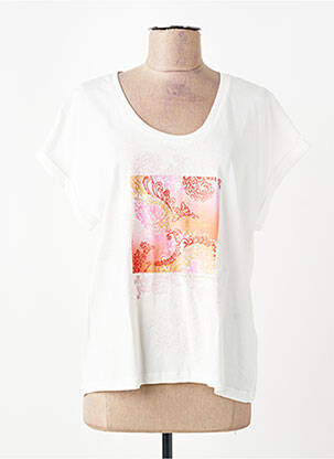 T-shirt coupe droite manches courtes beige SUNCOO femme