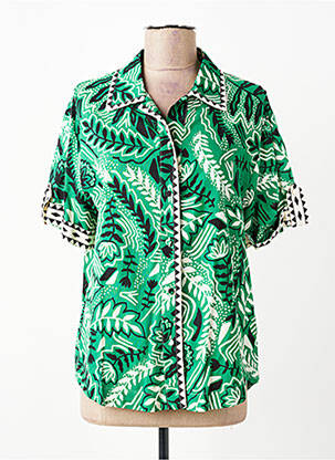 Chemisier coupe cintrée manches courtes vert SUNCOO femme