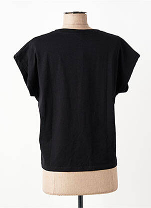 Top tissage jersey manches courtes noir PAOLA TIENFORTI femme