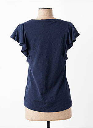 T-shirt sérigraphie manches courtes bleu YES.ZEE femme