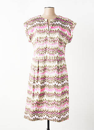 Robe mi-longue fermeture zippée au dos manches courtes rose GERRY WEBER femme
