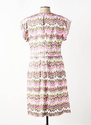 Robe mi-longue fermeture zippée au dos manches courtes rose GERRY WEBER femme