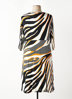 Robe mi-longue coupe fluide manches 3/4 marron DIVAS femme