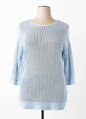 Pull maille souple et aérée manches 3/4 bleu GERRY WEBER femme