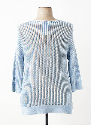 Pull maille souple et aérée manches 3/4 bleu GERRY WEBER femme