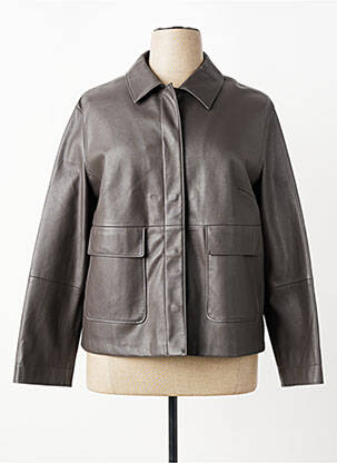 Veste simili cuir fermeture pressionnée gris GERRY WEBER femme