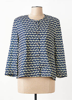 Veste chic fermeture boutonnée sur le devant bleu PAUL MATIS femme