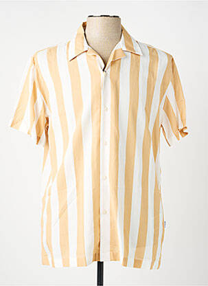 Chemise manches courtes coupe droite beige SELECTED homme
