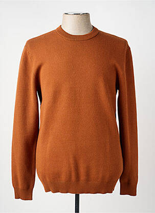 Pull col rond manches longues marron SELECTED homme