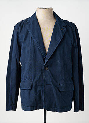 Veste casual fermeture boutonnée sur le devant bleu MCS homme