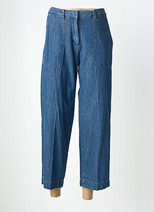 Pantalon 7/8 fermeture zippée sous rabat avec crochet taille normale bleu GANT femme