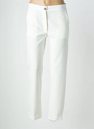 Pantalon droit stretch taille normale blanc PAOLA TIENFORTI femme