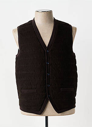 Gilet sans manche bi-matiére marron JUMFIL homme