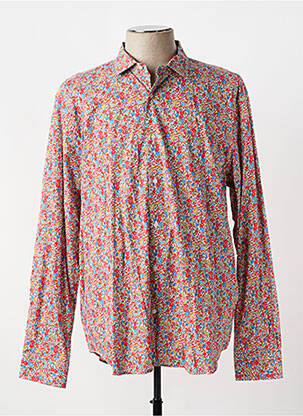 Chemise manches longues coupe cintrée rouge MAISON WOOLIES homme