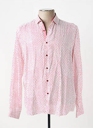Chemise manches longues coupe droite rouge BRUNO SAINT HILAIRE homme