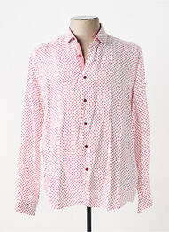 Chemise manches longues coupe droite rouge BRUNO SAINT HILAIRE homme