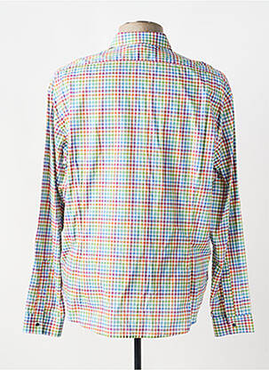 Chemise manches longues imprimé écossais vert BRUNO SAINT HILAIRE homme