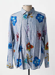 Chemise manches longues coupe droite bleu HAUPT homme