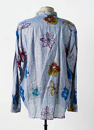 Chemise manches longues coupe droite bleu HAUPT homme
