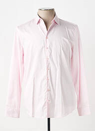 Chemise manches longues coupe cintrée rose IZAC homme