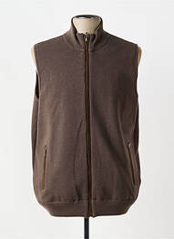 Gilet sans manche bi-matiére marron JUMFIL homme