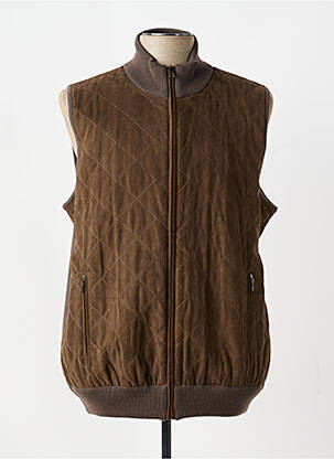 Gilet sans manche bi-matiére marron JUMFIL homme