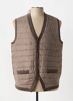 Gilet sans manche bi-matiére marron clair JUMFIL homme